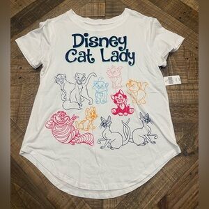Disney Cat Lady White Tee - Short Sleeve